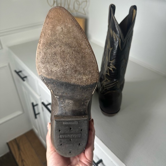 Vintage Tony Lama Gold Label Brown Western Boots Classic Rodeo Style Women's 9.5 - Picture 8 of 10